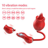 Lurevibe - New Rose Double Head Tongue Licking Vibration Jump Egg For Women