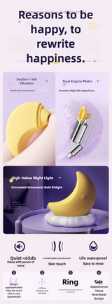 Mu Yue Vibrating Suction Device with Ambient Light Base – An Adult Toy for Female Self-Stimulation