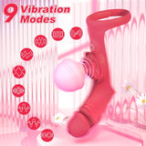 Rose Finger Vibrator 2 in 1 Finger Vibrator 9 Modes G - Spot Stimulation Waterproof