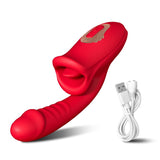 Lurevibe - Rose Muncher, mundförmiger Lippenbeißvibrator mit G-Punkt-Vibrator 