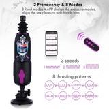 Hismith Pro Traveler 2.0, Portable Sex Machine App Controlled With Remote - 6.8" Silicone Dildo